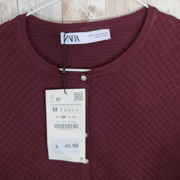 Zara JEWEL BUTTON TEXTURED JACKET - Picture 5 of 6